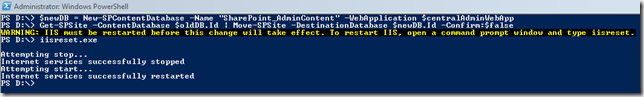 Create a new content database in powershell
